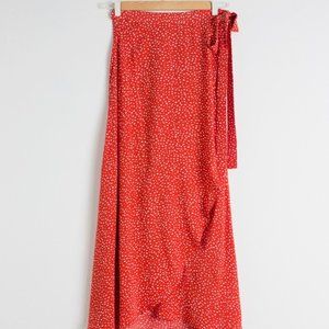 & Other Stories Asymmetric Wrap Midi Skirt